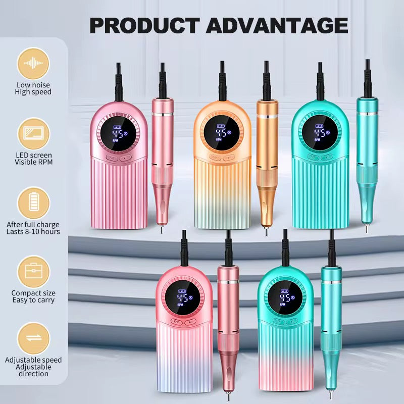 Professionell Elektrisk Nagelfil – Kraftfull, Tyst & Portabel