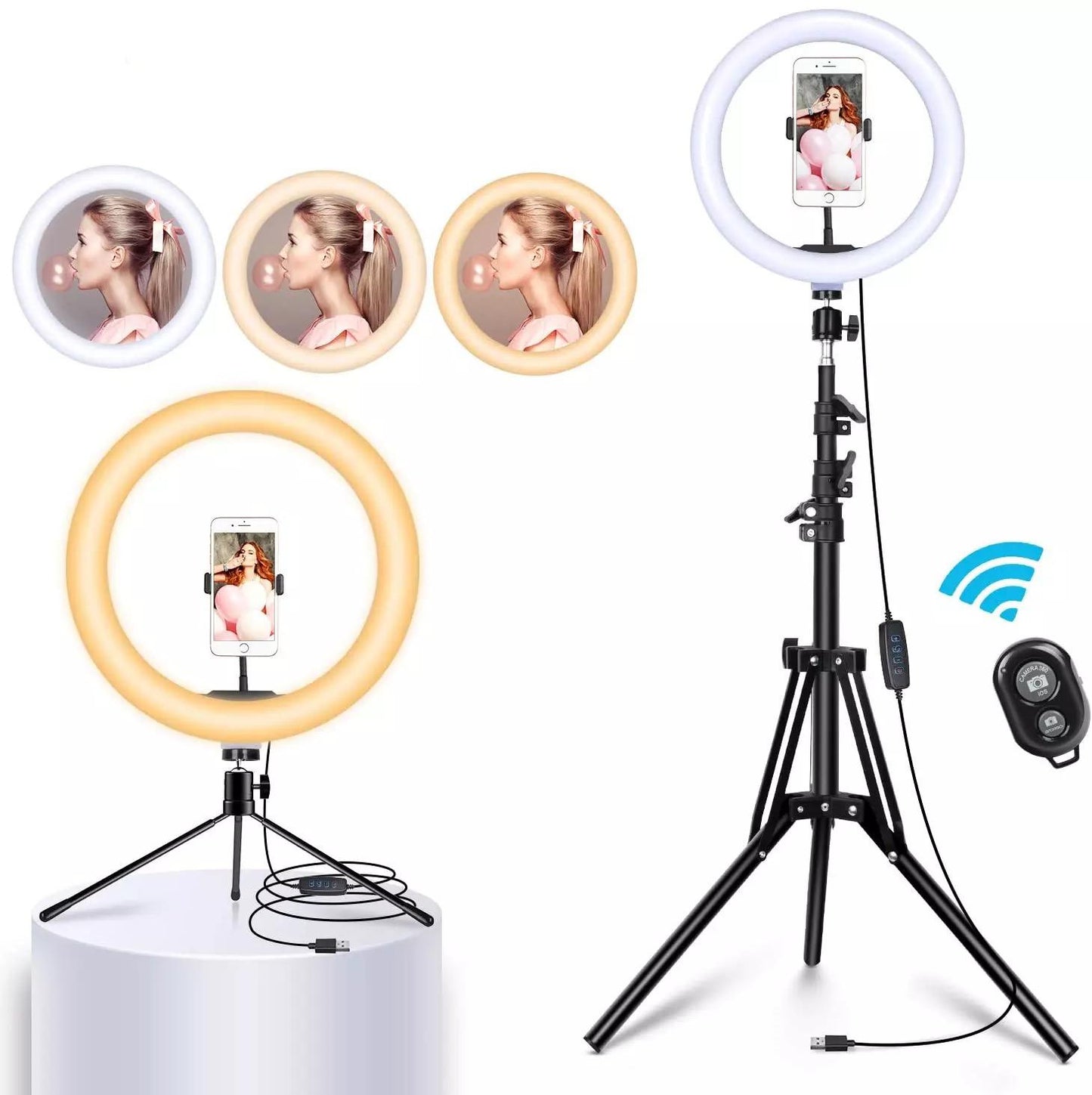 LED RING LIGHT STOR STATIV 10"