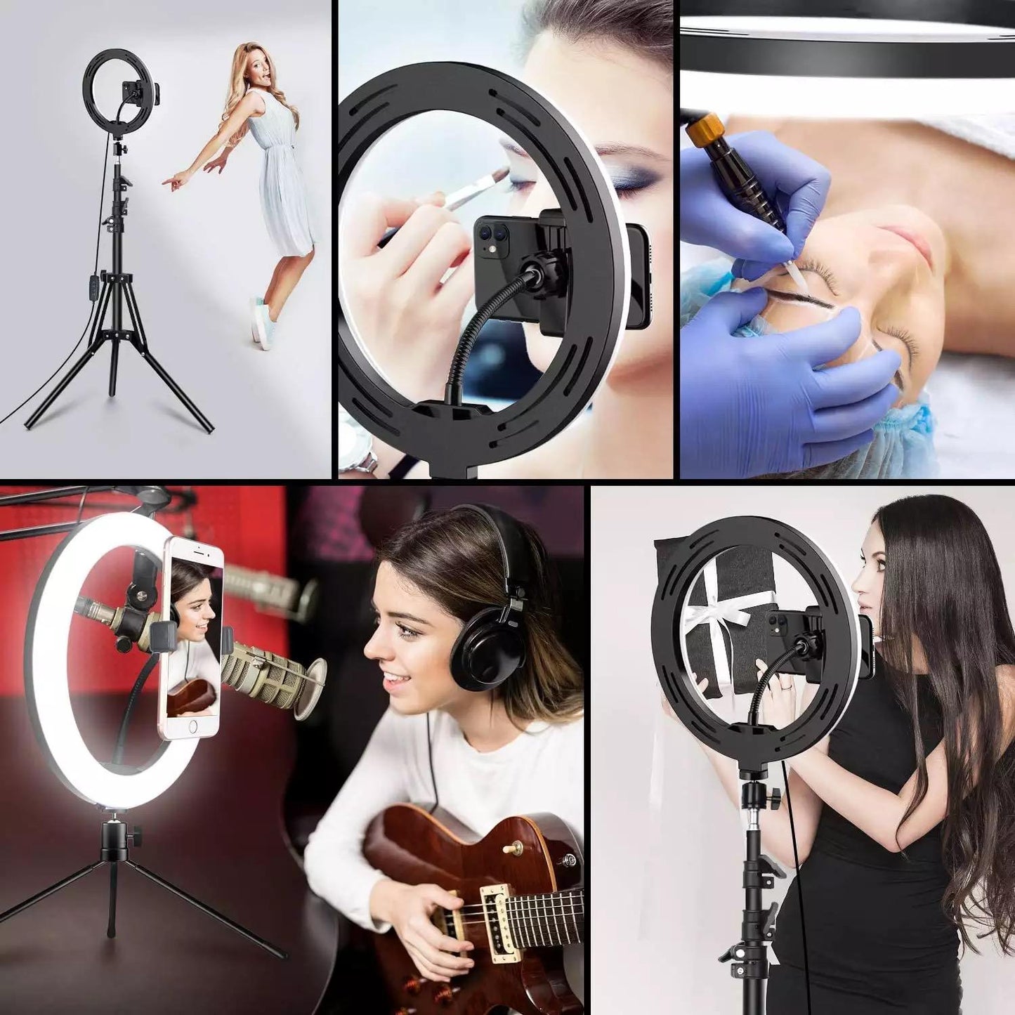 LED RING LIGHT STOR STATIV 10"