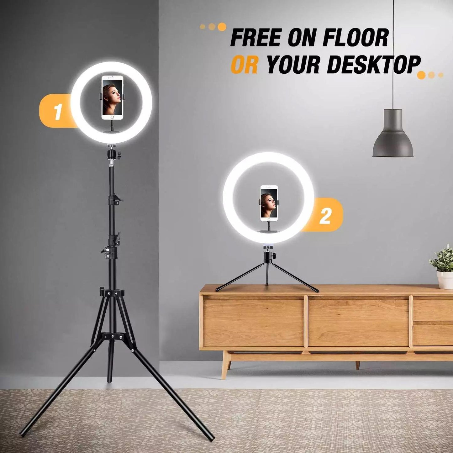 LED RING LIGHT STOR STATIV 10"