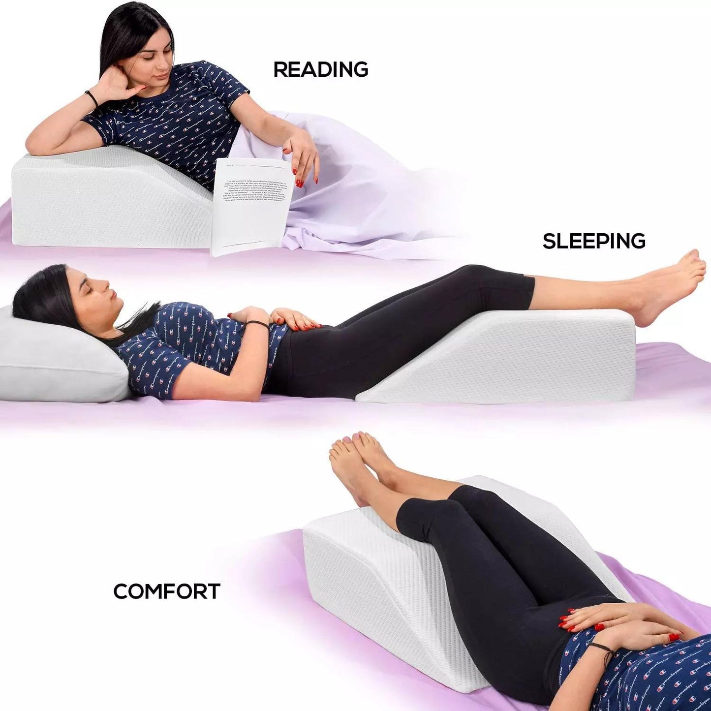 Ergonomisk knä/rygg kudde/VIT